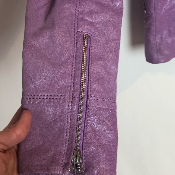 Danier Leather Purple Jacket Size XXXS - Picture 10 of 10